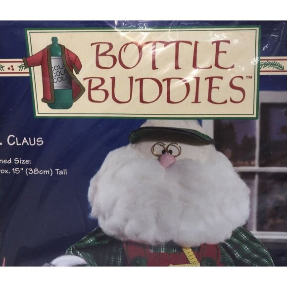 Vintage Dimensions Bottle Buddies Felt Craft Kit 18098 Mr Claus Santa 1996 - Picture 3 of 11